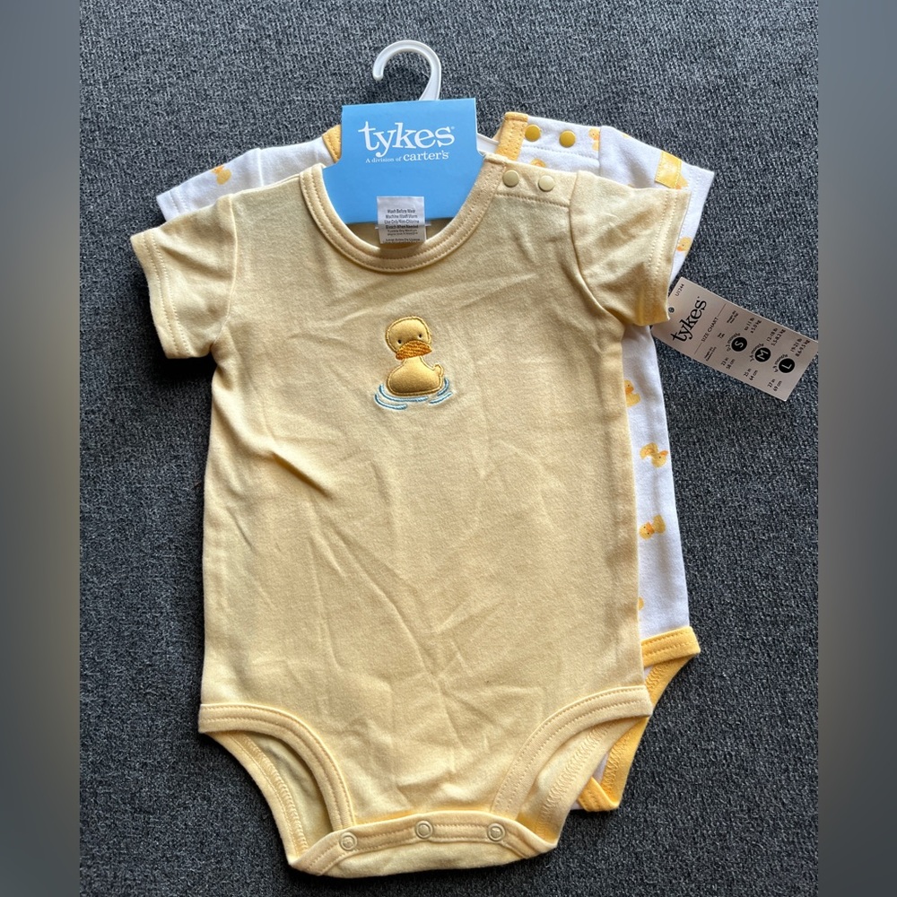 Carter's Tykes Yellow Duck Bodysuits